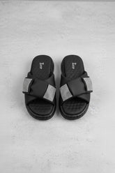 Cross-Strap Embellished Chappal - R 03 - Black