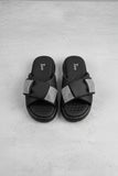 Cross-Strap Embellished Chappal - R 03 - Black