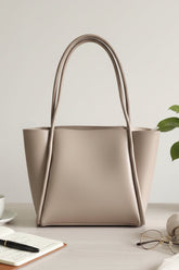 Pyramid Tote Beige