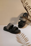 Braided Glam Slides - R 01 - Black