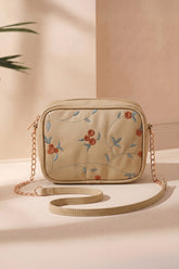 Floral Crossbody Bag - Beige