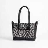 Two Style Canvas Shoulder bag - Black