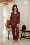 Silk PJ Set - Maroon
