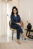 Silk PJ Set - Navy Blue