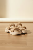 Chunky Ruched Strap Slipper - P 55 - Fawn