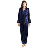 Silk PJ Set - Navy Blue