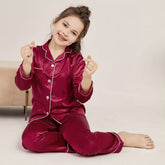 Kids Silk PJ Set - Maroon