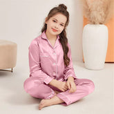 Kids Silk PJ Set - Pink