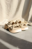 Chunky Ruched Strap Slipper - P 55 - Beige
