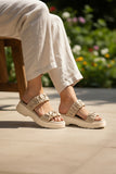 Chunky Ruched Strap Slipper - P 55 - Beige