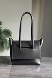 Two Style Canvas Shoulder bag - Black