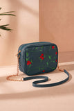 Floral Crossbody Bag - Gray