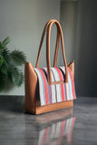 Two Style Canvas Shoulder bag - Brown