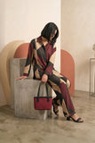 Mini Jute Shoulder Bag - Maroon