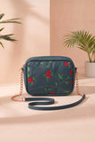 Floral Crossbody Bag - Gray