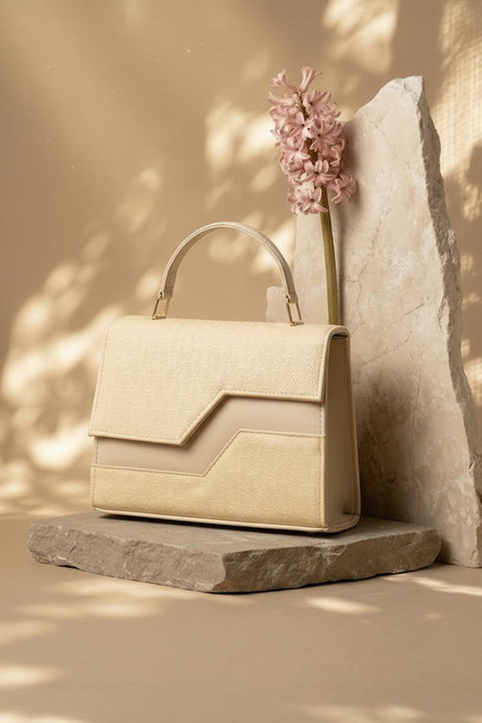 Echelon Line Handbag - Beige