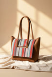 Two Style Canvas Shoulder bag - Brown