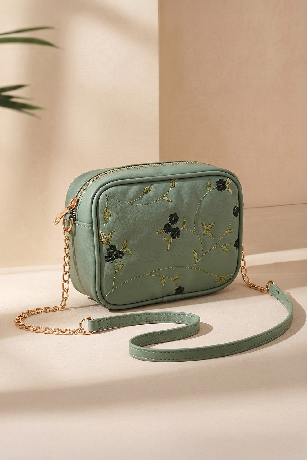 Floral Crossbody Bag - Sage Green