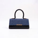 Vesper Handbag - Denim & Black (Textured Contrast)