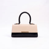 Vesper Handbag - Cream & Black (Textured Contrast)