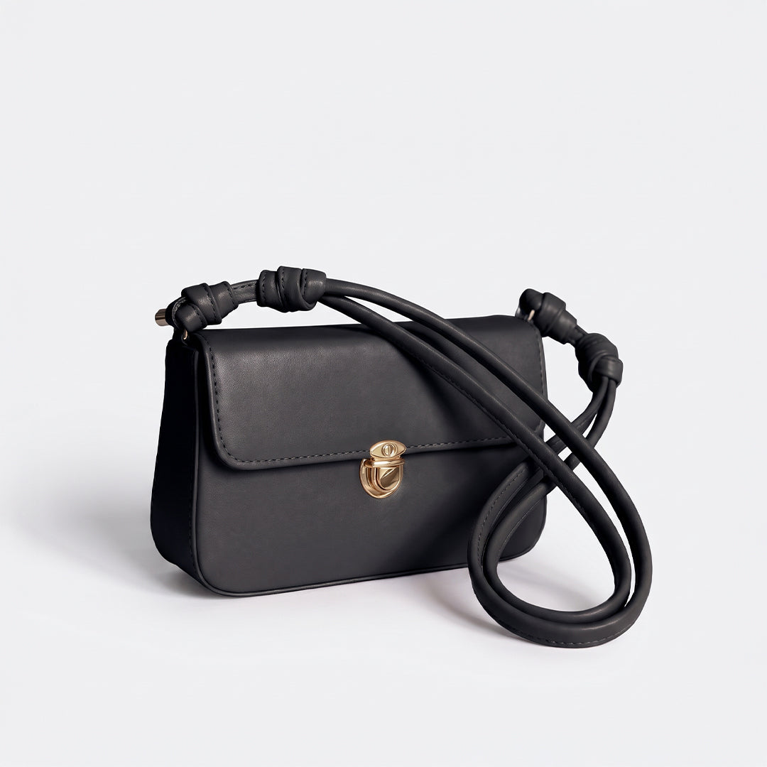 Velora Knot Shoulder Bag - Black