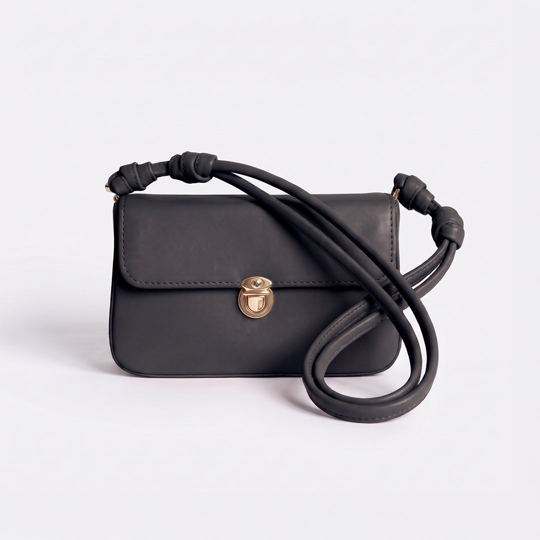 Velora Knot Shoulder Bag - Black