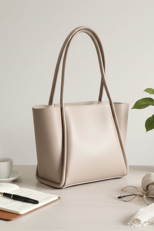 Pyramid Tote Beige