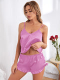~ Silk Cami With Shorts ~ Pink