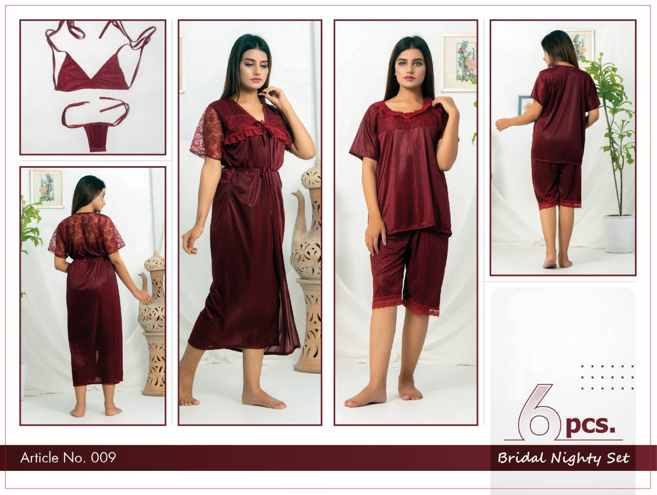 6 Pcs Nighty Set - 009