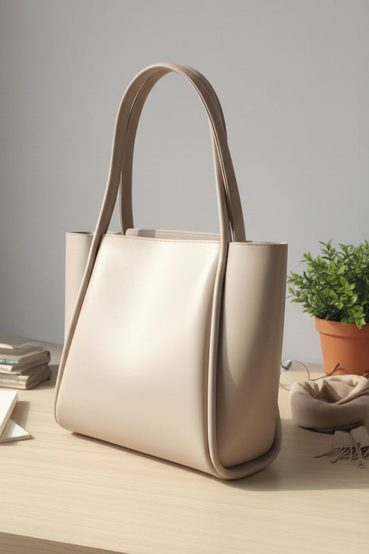 Pyramid Tote Beige