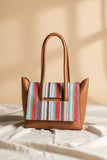 Two Style Canvas Shoulder bag - Brown