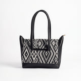 Two Style Canvas Shoulder bag - Black