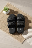 Chunky Ruched Strap Slipper - P 55 - Black