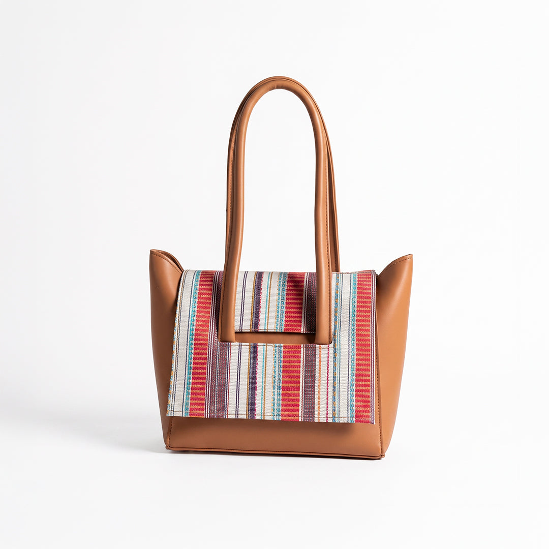 Two Style Canvas Shoulder bag - Brown