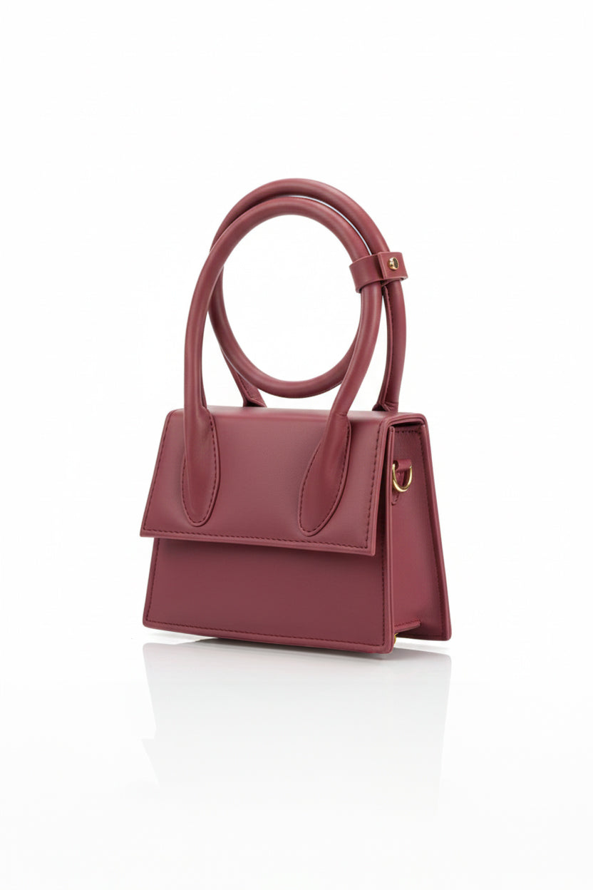 Jacqumues Handbag - Maroon