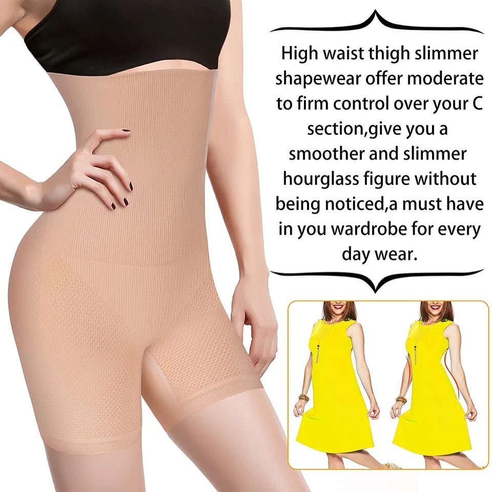 High Waist Air Flex body shaper - Beige & Black-003