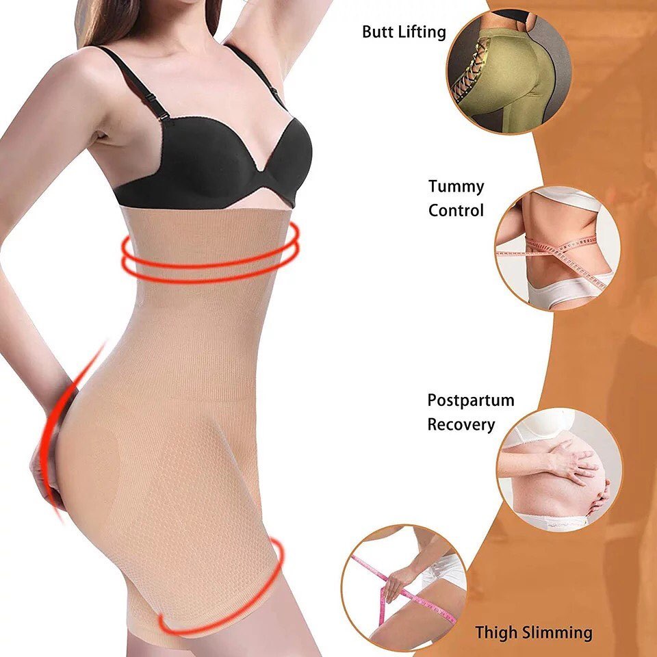 High Waist Air Flex body shaper - Beige & Black-003