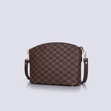 Checkered Tote - Brown