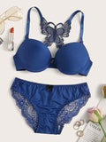 Butterfly  Front lock Bra panty set