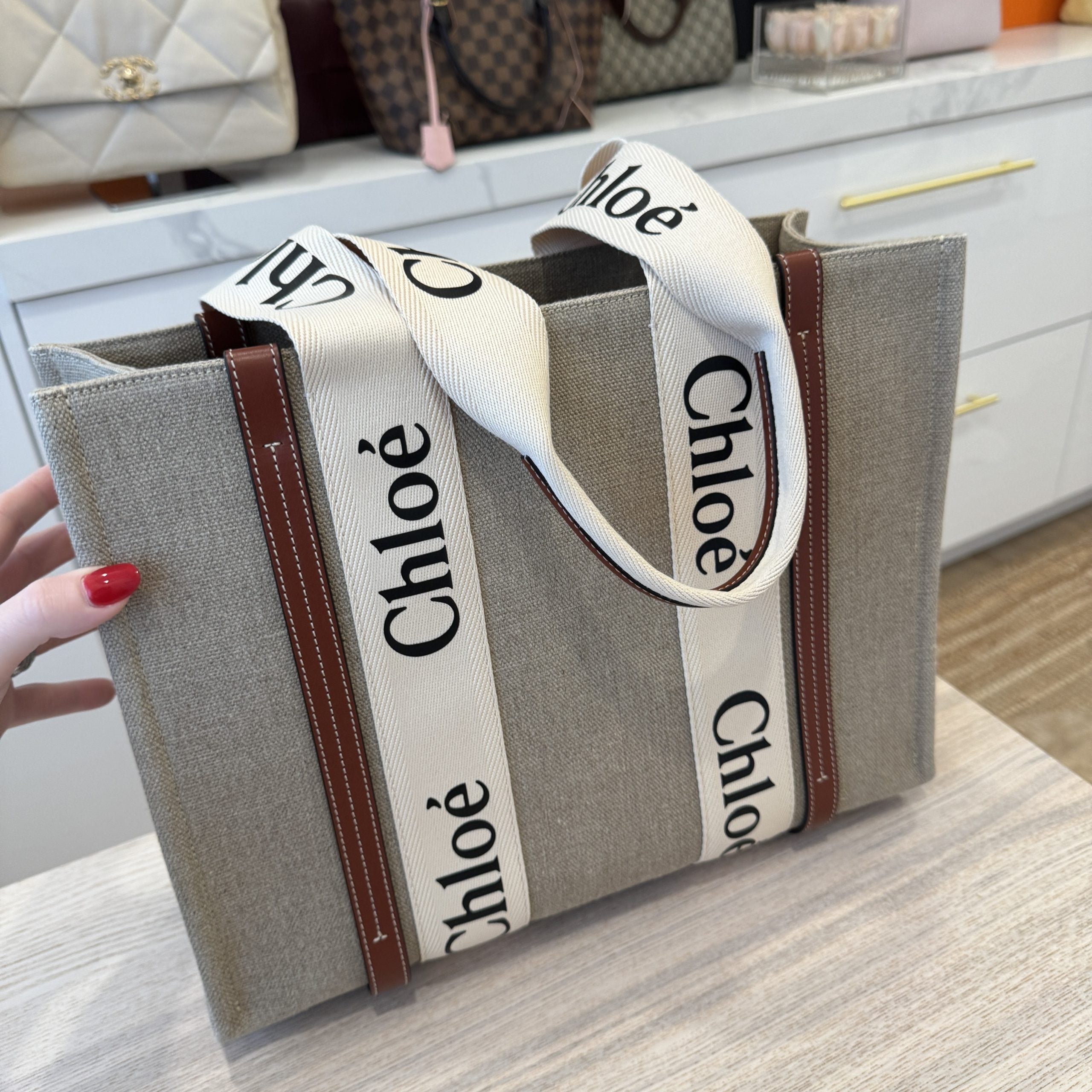 Chloe Canvas Tote 51 - Grey