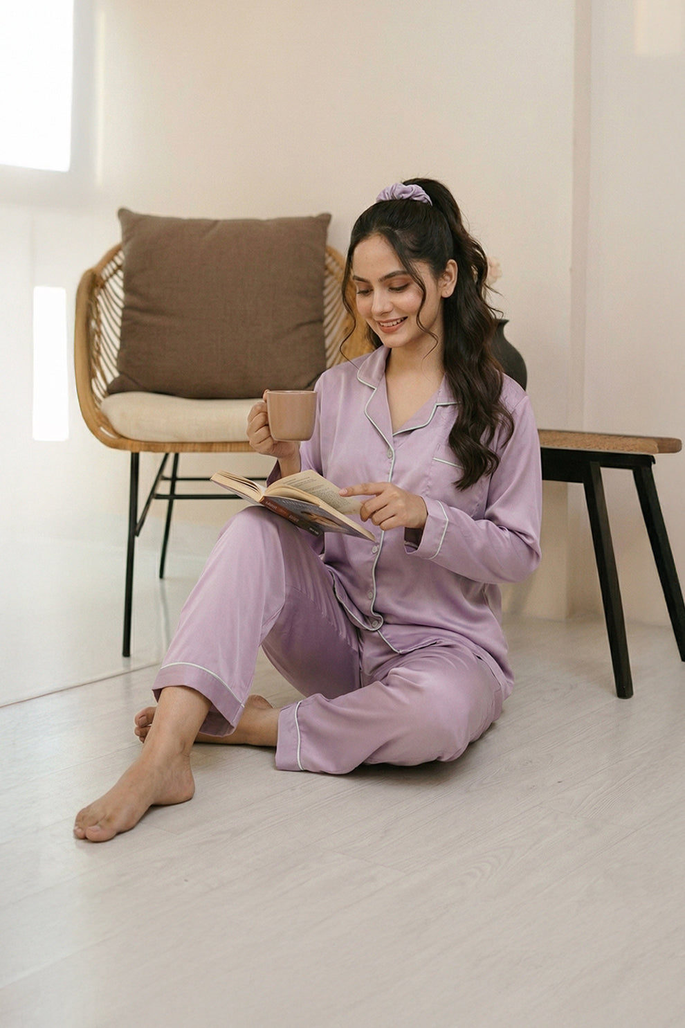 Silk PJ Set - Lilac