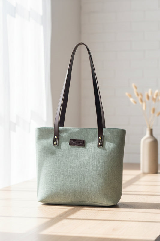 Classic Jute Tote - Sage Green