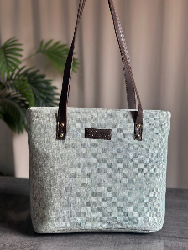 Classic Jute Tote - Sage Green