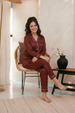 Silk PJ Set - Maroon
