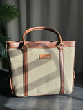 Strap Jute Tote - Brown