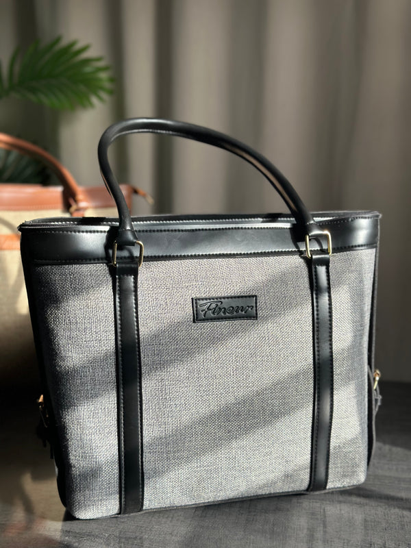 Strap Jute Tote - Black