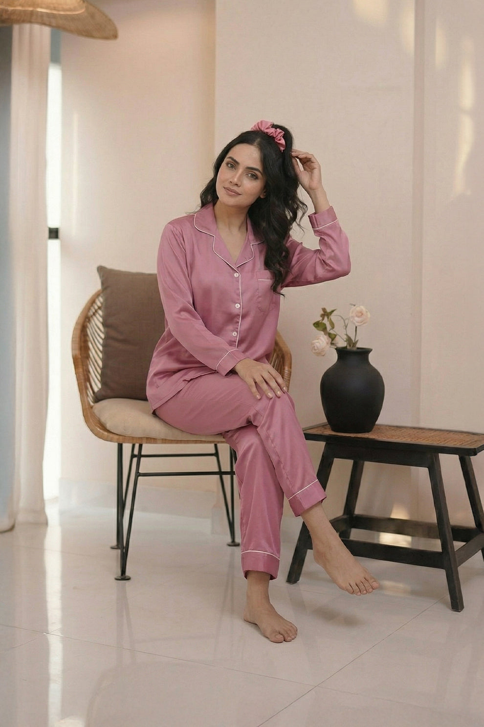 Silk PJ Set - Pink