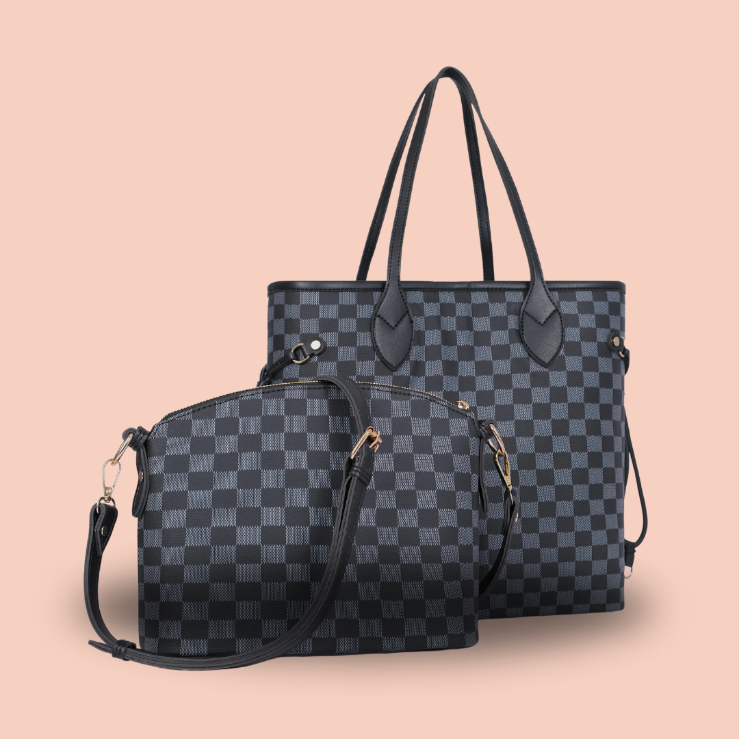 Checkered Tote - Black