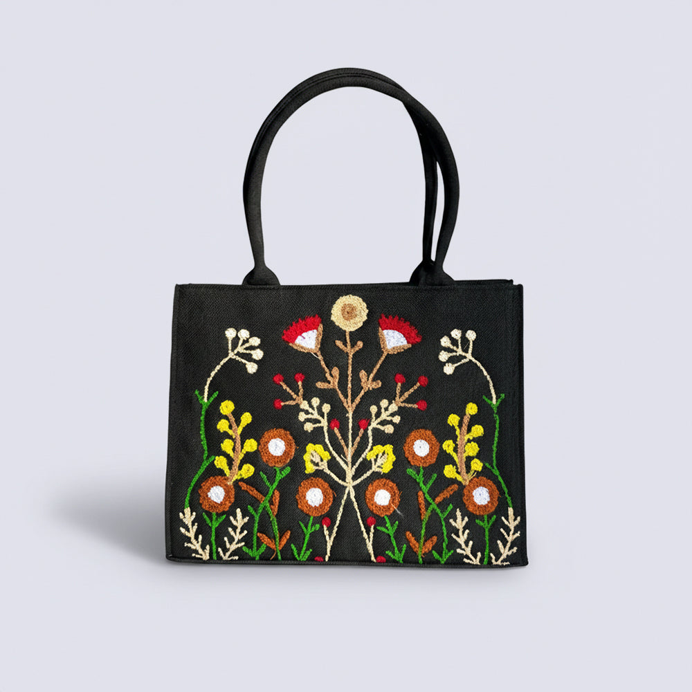 Premium Jute Tote Bag - Black