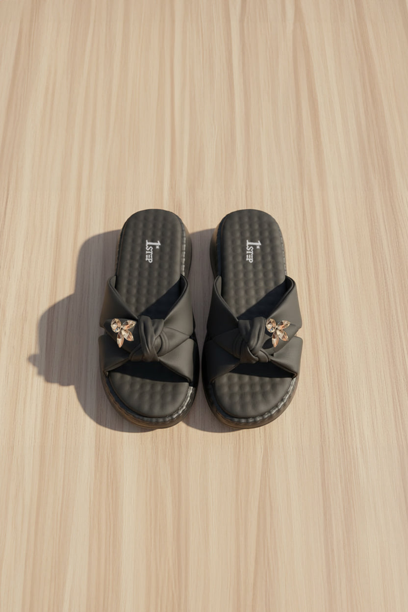 Knot Glam Slides - R 04 - Black